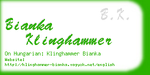 bianka klinghammer business card